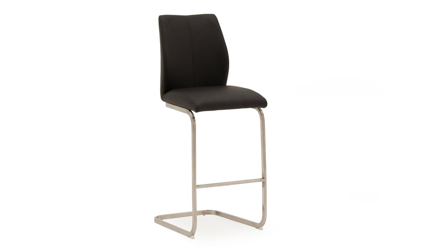 Stockholm Bar Stool with Brushed Steel Legs