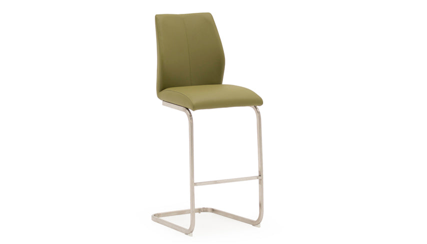 Stockholm Bar Stool with Brushed Steel Legs