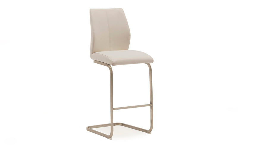 Stockholm Bar Stool with Brushed Steel Legs