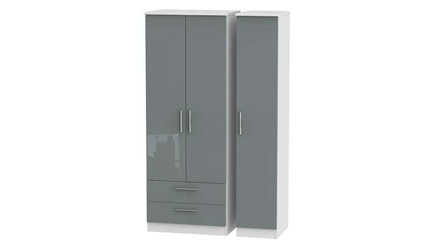 Burnham Tall 3 Door Wardrobe with 2 Drawers