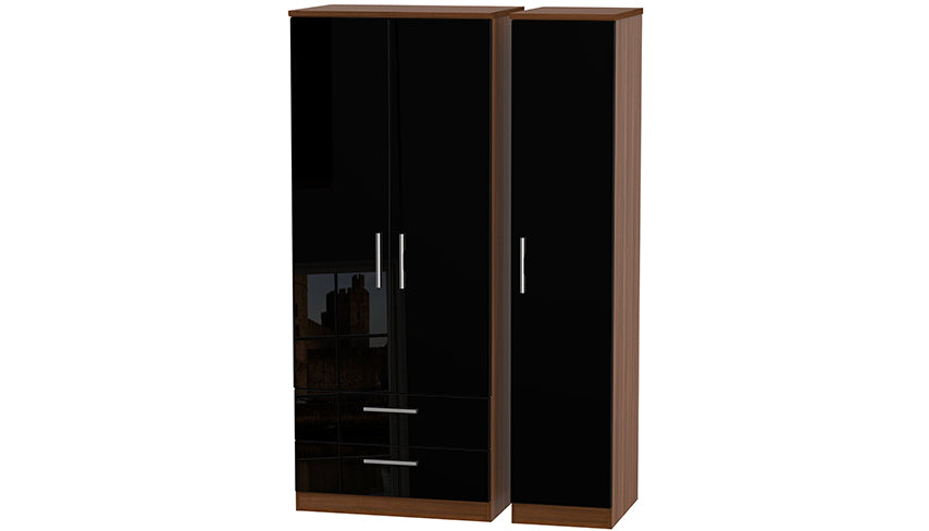 Burnham triple wardrobe with 2 drawers