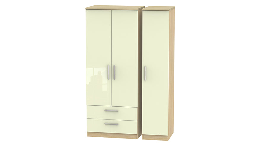 Burnham triple wardrobe with 2 drawers