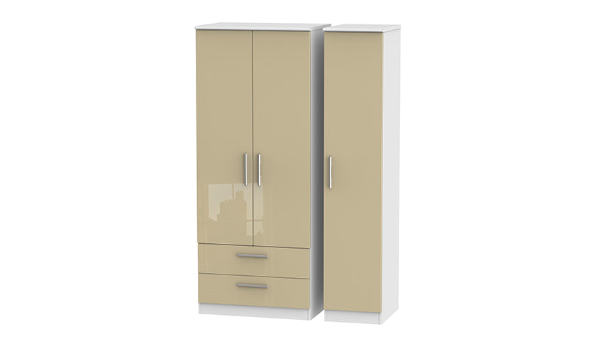 Burnham triple wardrobe with 2 drawers