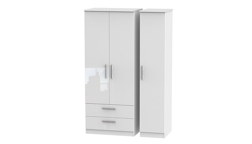 Burnham triple wardrobe with 2 drawers