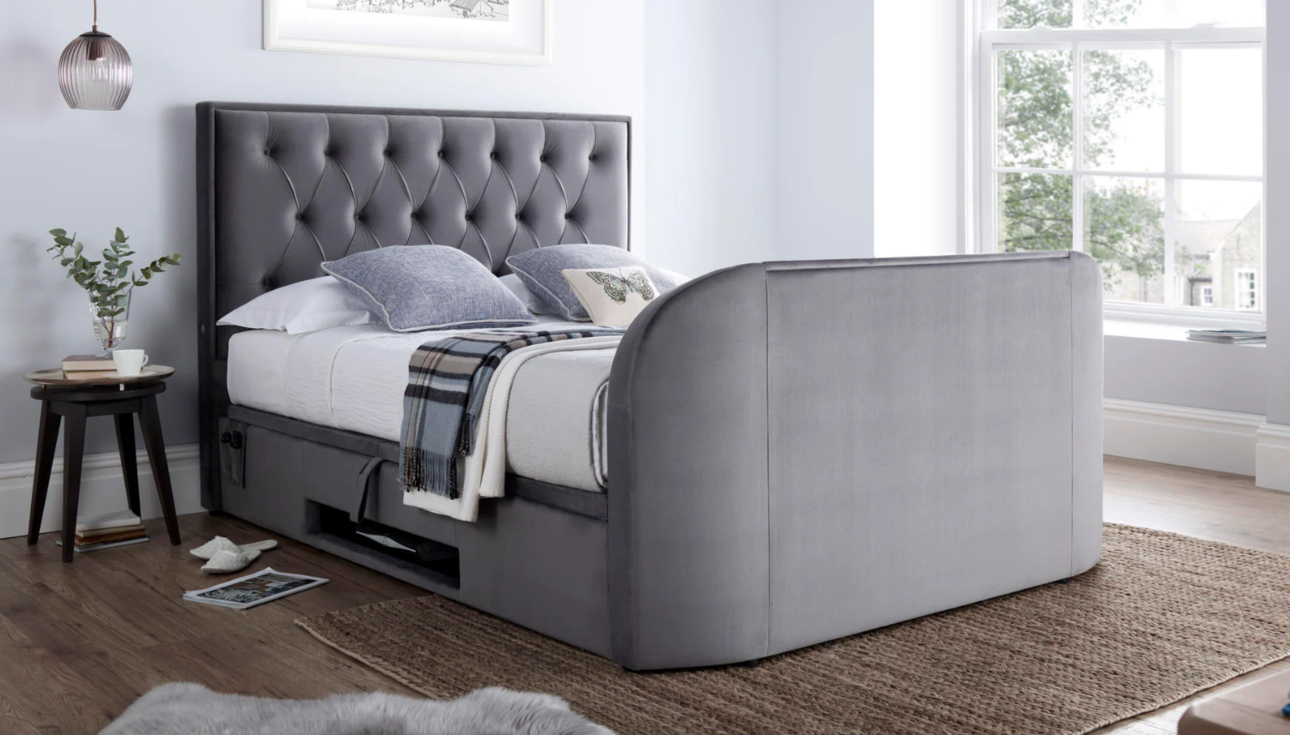 Oscar Ottoman Super King TV Bed Frame