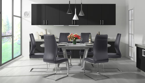 dining chairs brushed steel legs