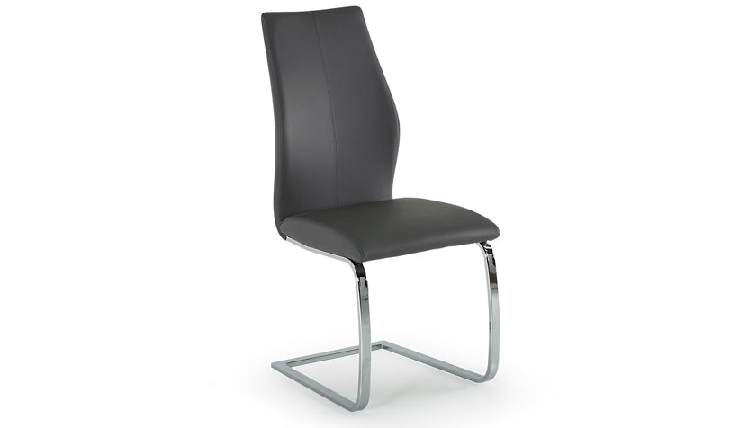 Stockholm Dining Chair with Stainless Steel Legs In Grey