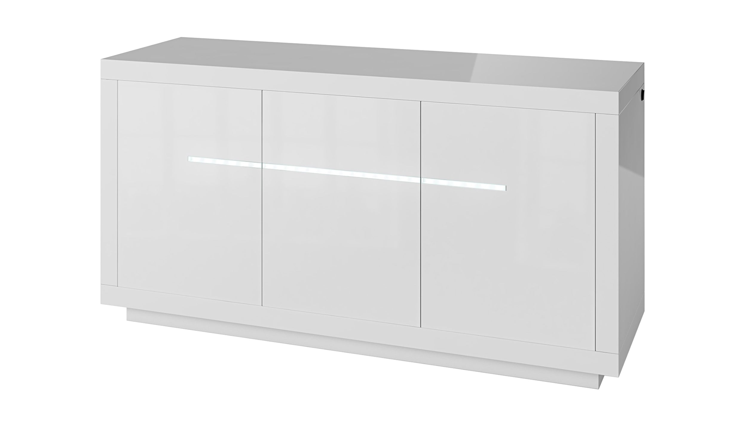 Tokyo 3 Door Sideboard with LED in White