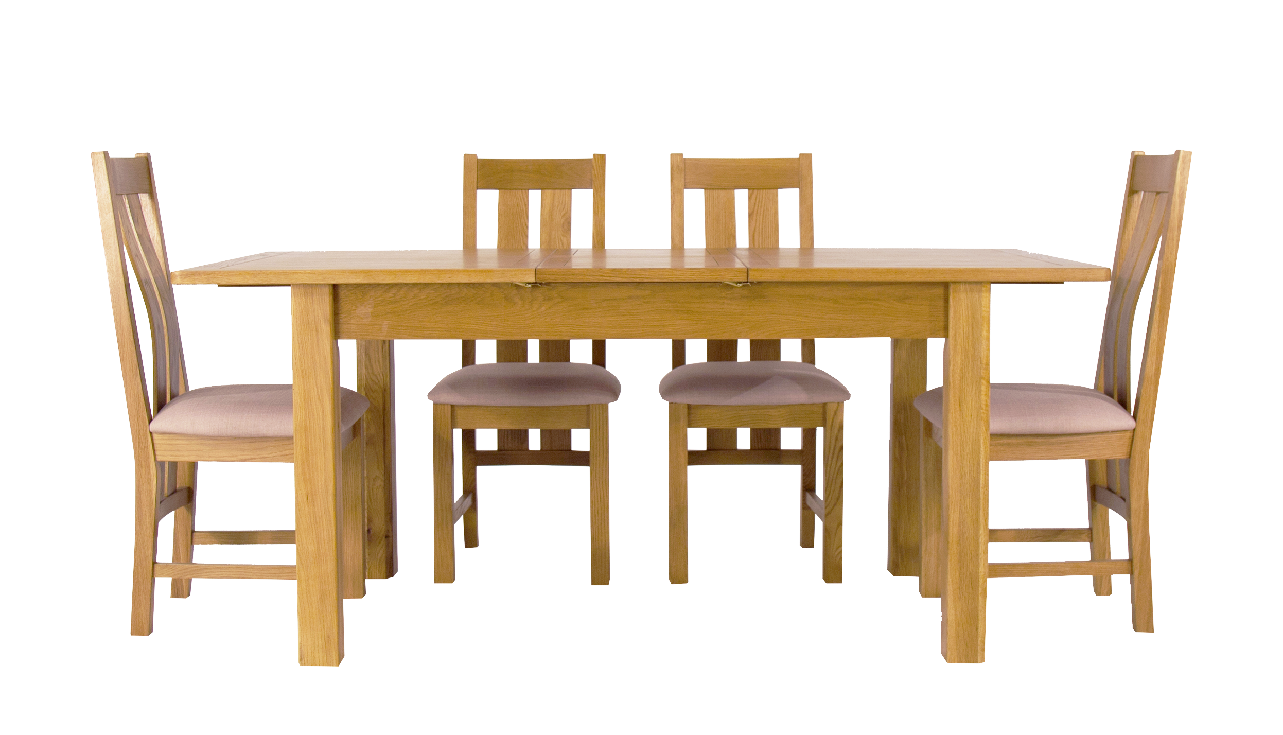 Arlington Oak Extending Dining Table with 4 Chairs