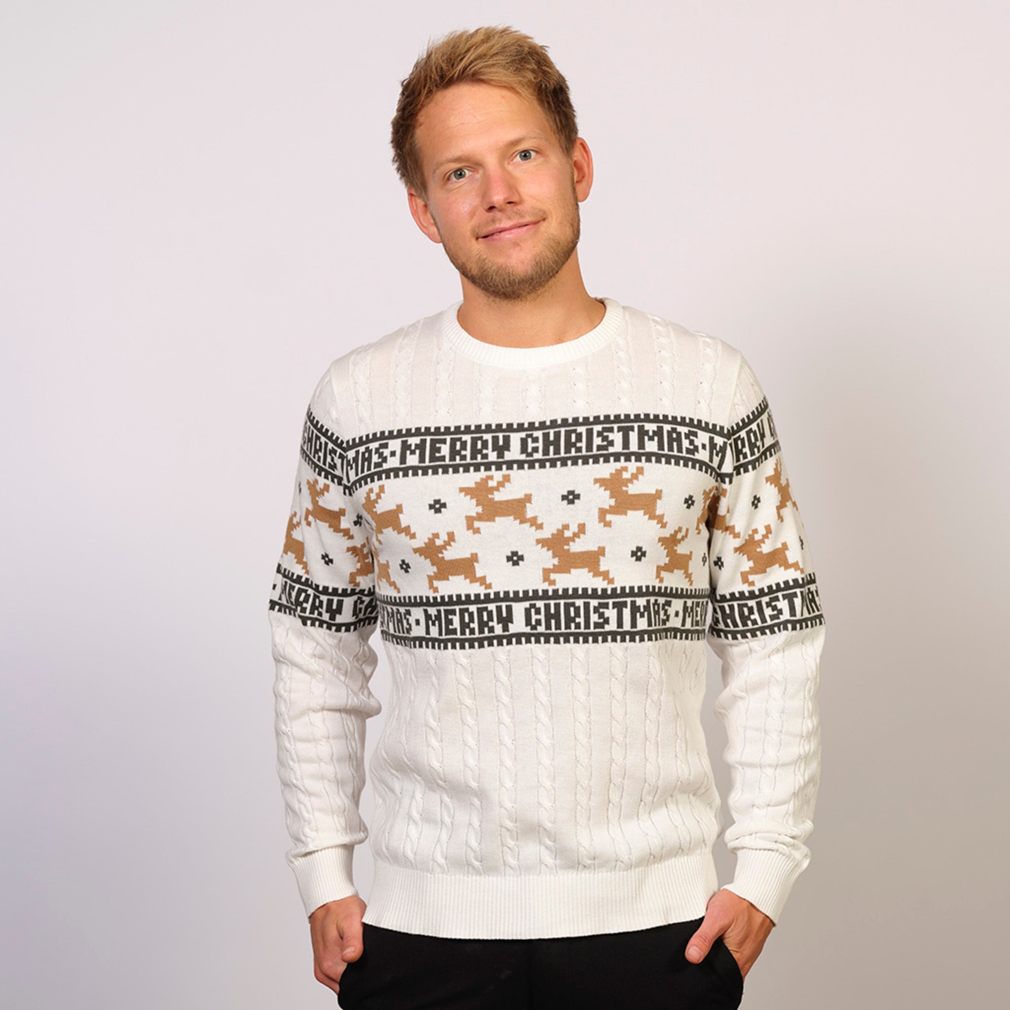 The Elegant Christmas Sweater White - Men - Christmas Sweats product image