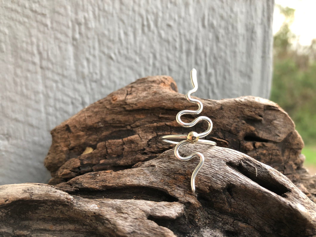 Gold and silver snake ring