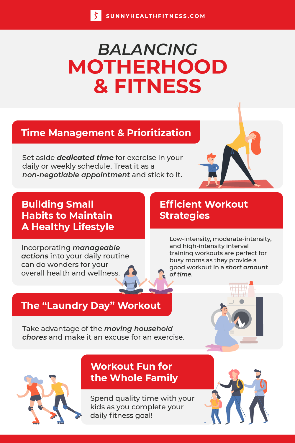 Balancing Motherhood and Fitness Infographic