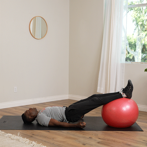 Leg extension with exercise ball