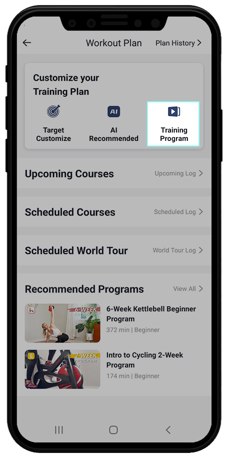 SunnyFit app training program setup directions