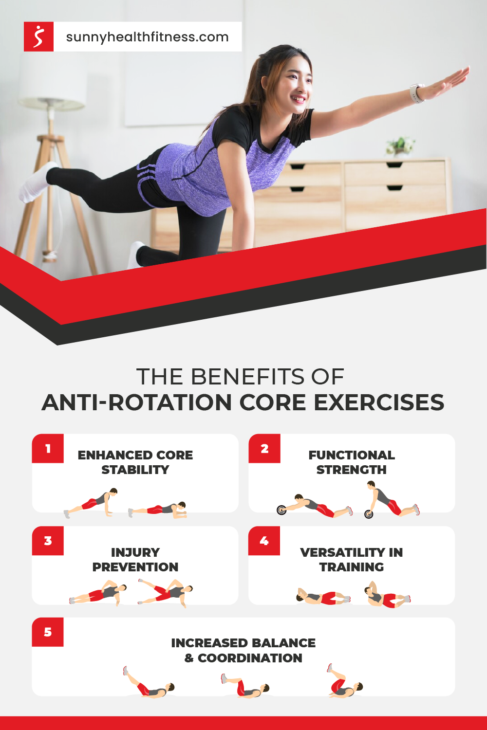 Anti-rotation Core Exercises Infographic