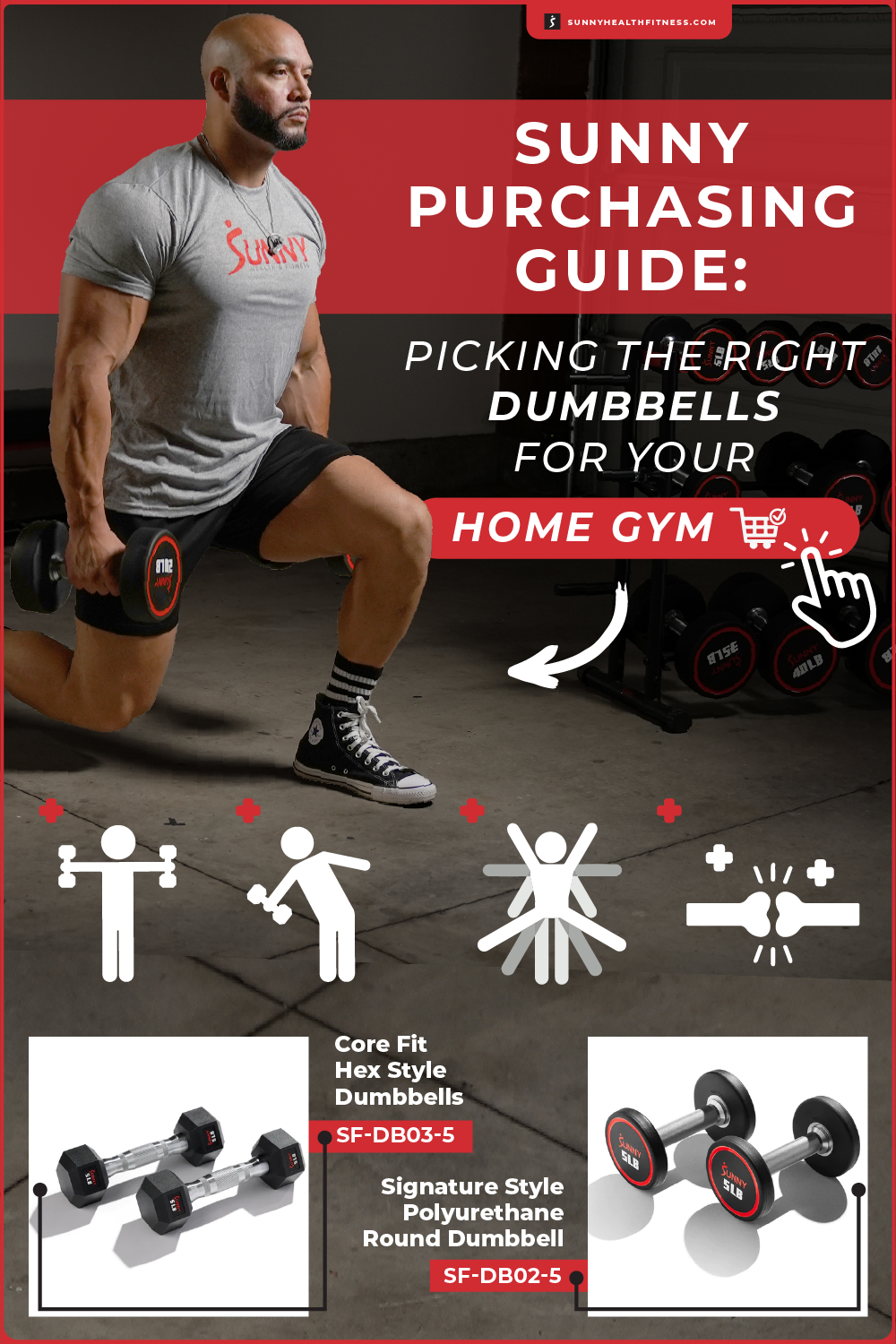 Sunny Dumbbell Purchasing Guide Infographic