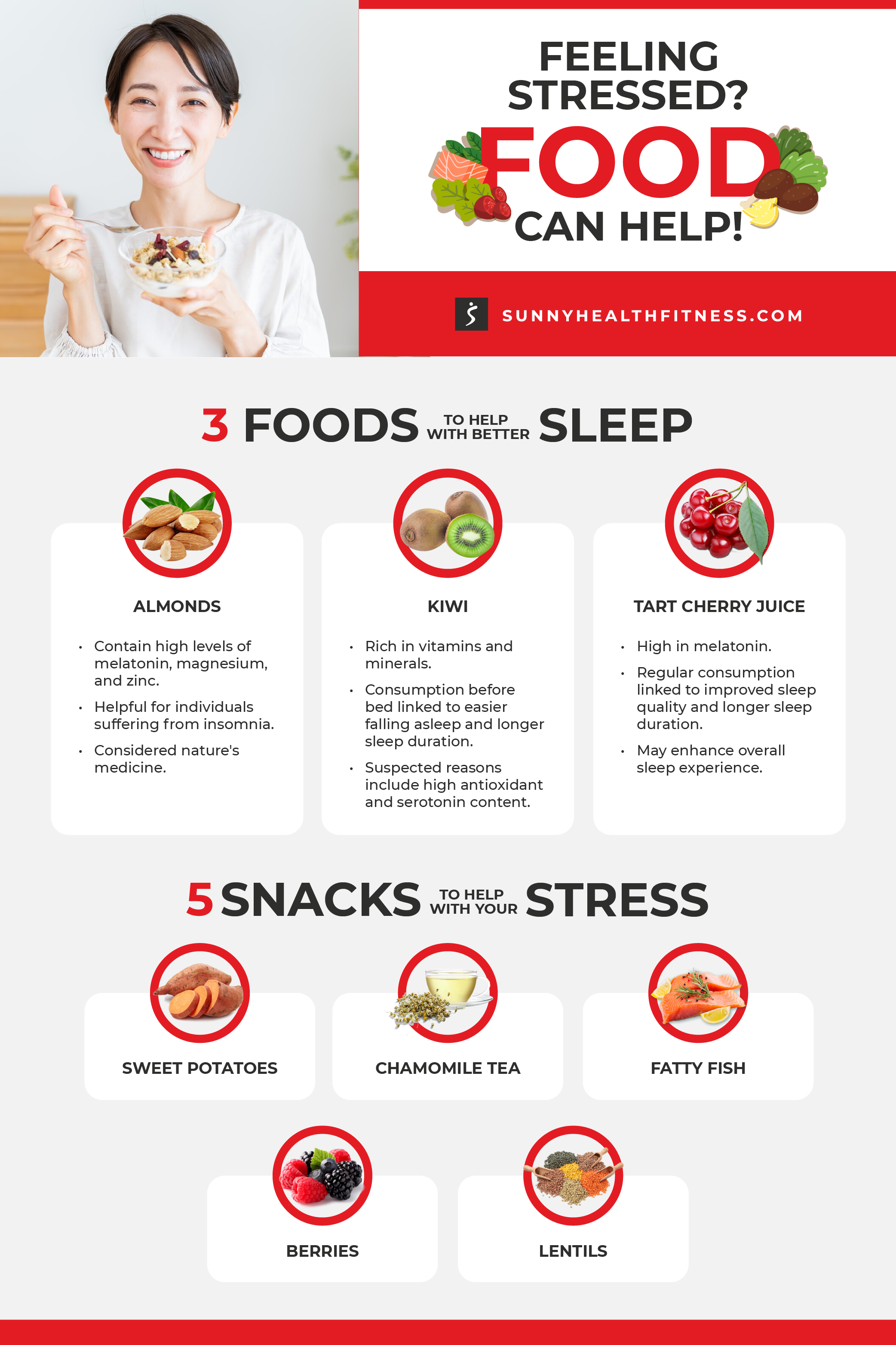 Feeling Stressed? Food Can Help! Infogrphic