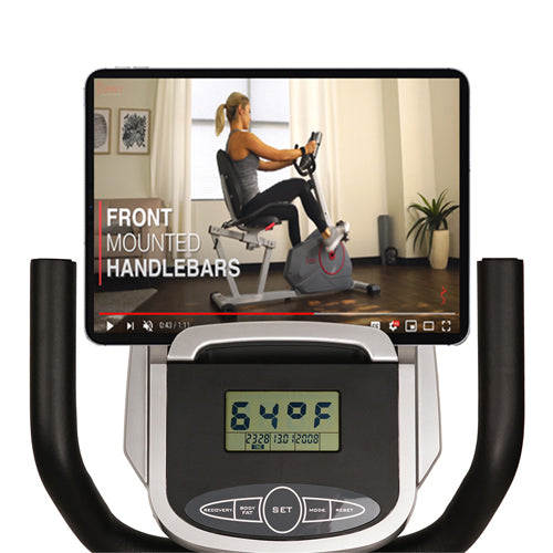DEVICE HOLDER | Prop up your smart device on the holder to watch movies, workout videos or play your favorite music while you ride.