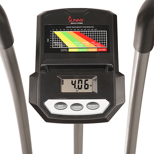 PERFORMANCE MONITOR | Use the onboard display on the cardio machine to track your time, distance (kilometers and miles), speed and calories burned. Take advantage of the set mode to create specific time, distance, or calorie-based goals.