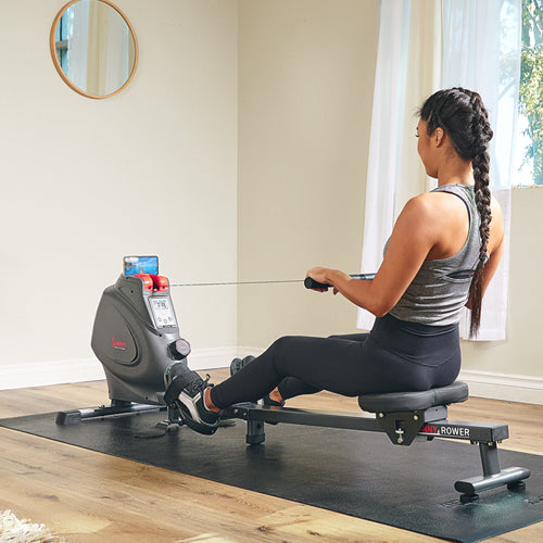 SMART FITNESS | Row along with Sunny Health & Fitness expert trainers on the Sunny Health & Fitness SunnyFit APP. Connect your preferred mobile device through Bluetooth and view your performance metrics in real time.