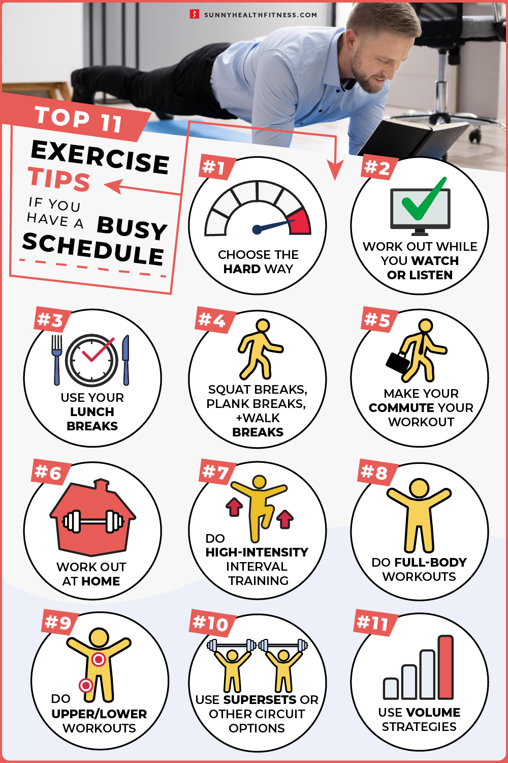 Top 11 Exercise Tips if You Have a Busy Schedule Infographic