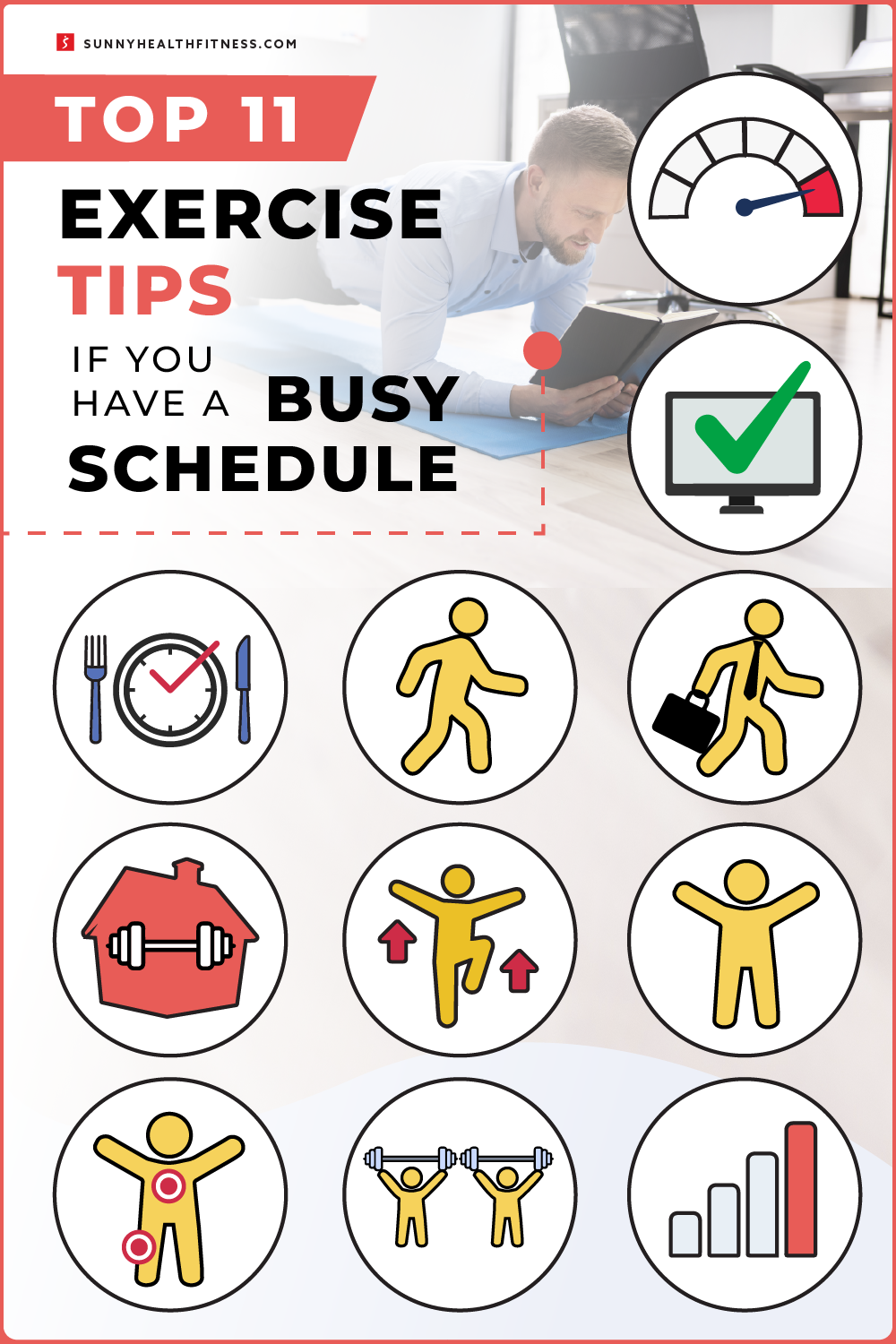 Top 11 Exercise Tips if You Have a Busy Schedule Infographic