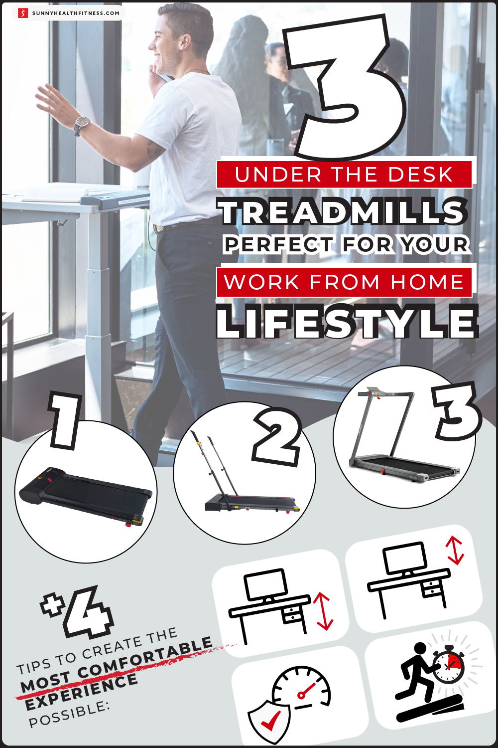 3 Under the Desk Treadmills Perfect for Your Work From Home Lifestyle Infographic