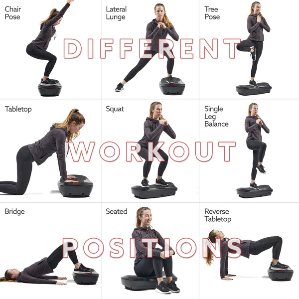 Vibration platform workout positions