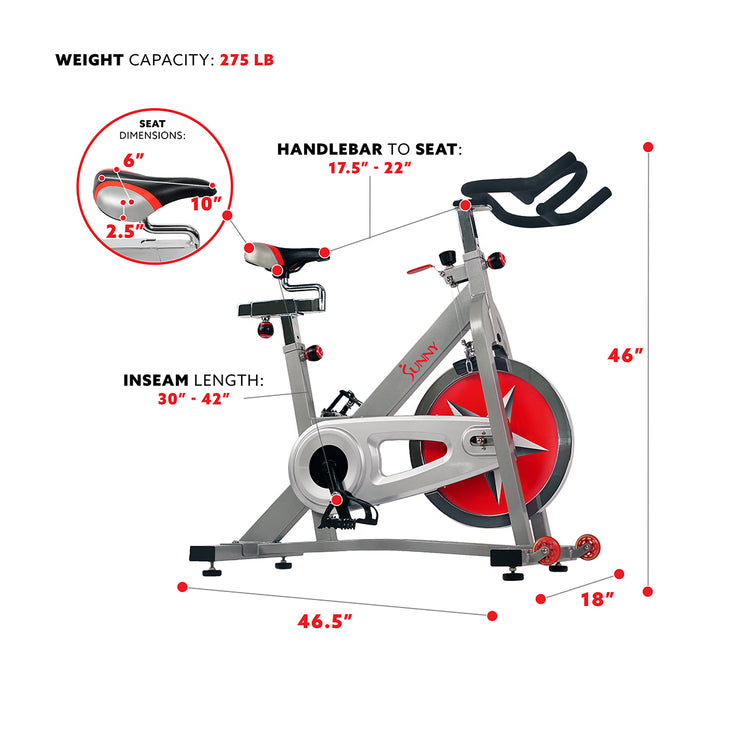 sunny health & fitness belt drive indoor cycling bike