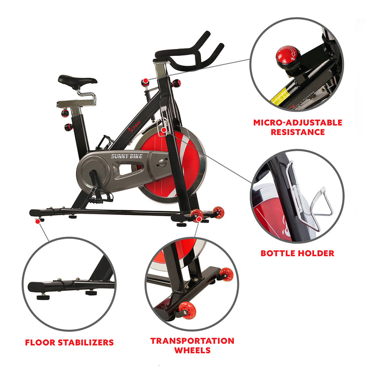 sunny health & fitness chain drive indoor cycling exercise bike stores