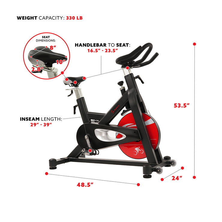 indoor cycling bike with a weighted flywheel