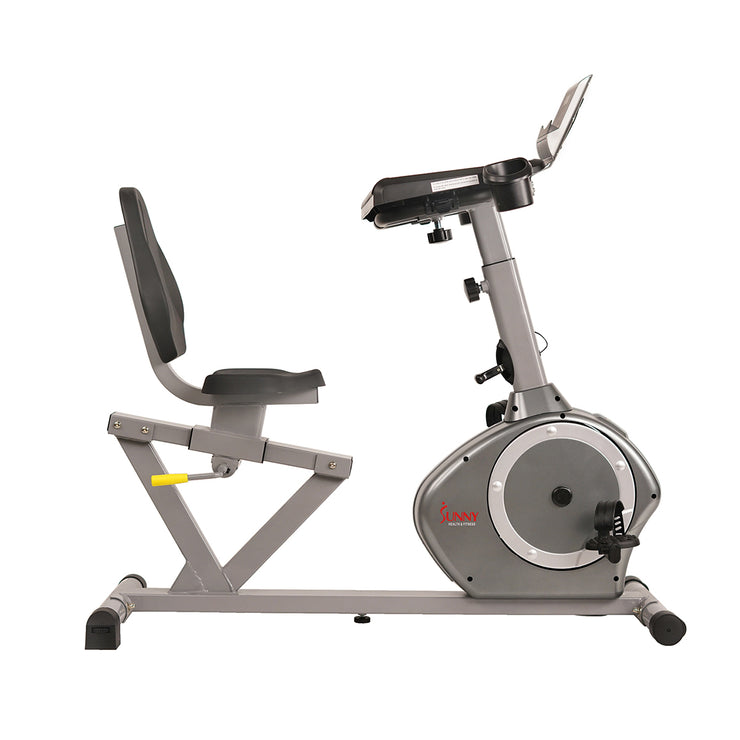 sunny health & fitness magnetic recumbent desk exercise bike