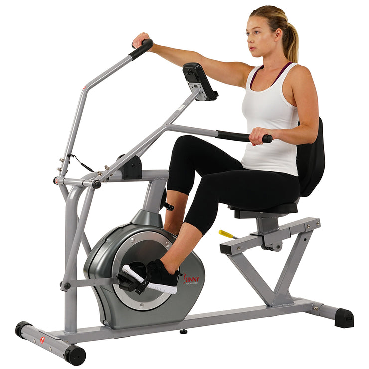 Magnetic Recumbent Exercise Bike with Arm Exercisers & Monitor