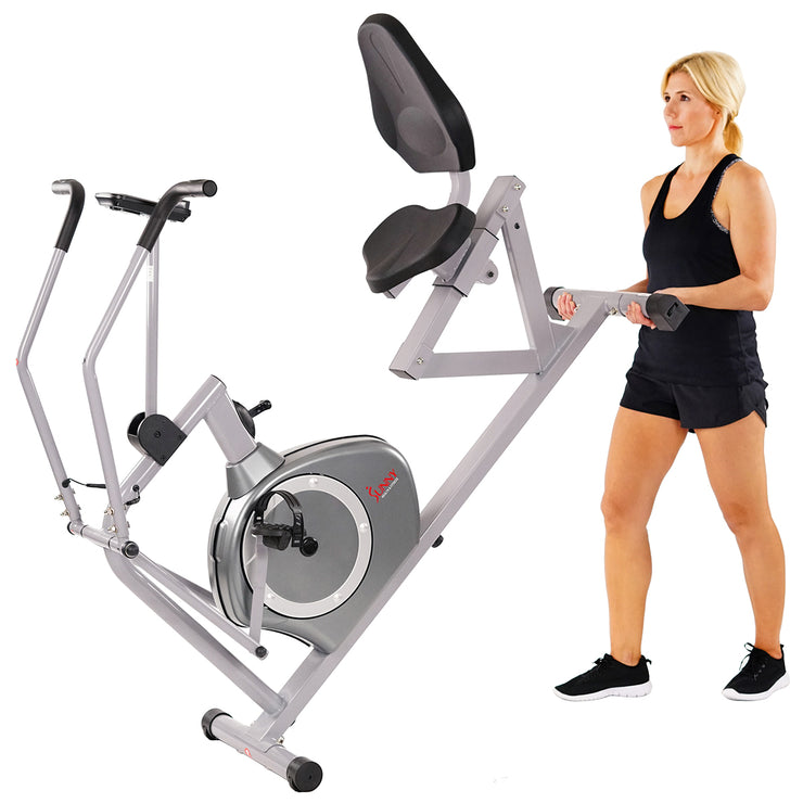 sunny health & fitness magnetic recumbent exercise bike