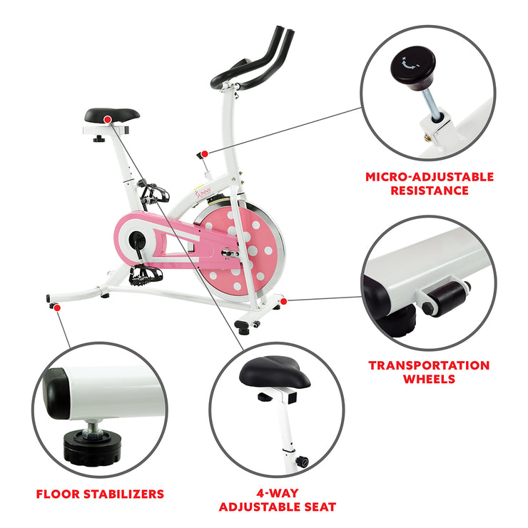 pink spin bike