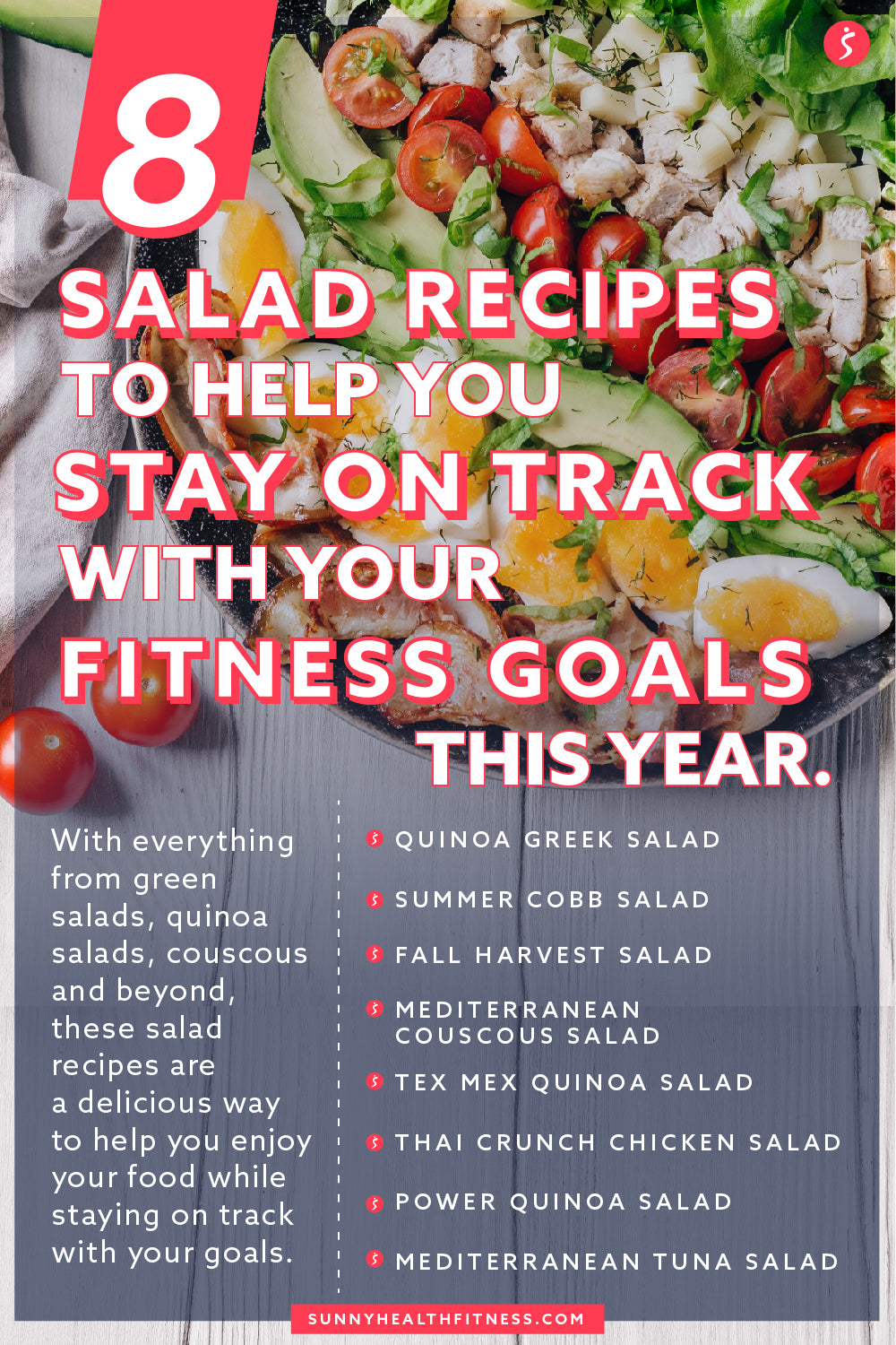 8 Salad Recipes Infographic