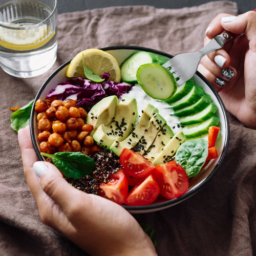 a bowl of plant salad