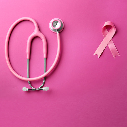 a pink stethoscope and a pink tie