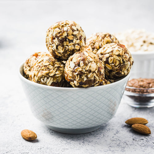 peanut butter chocolate chip bites in a bowl