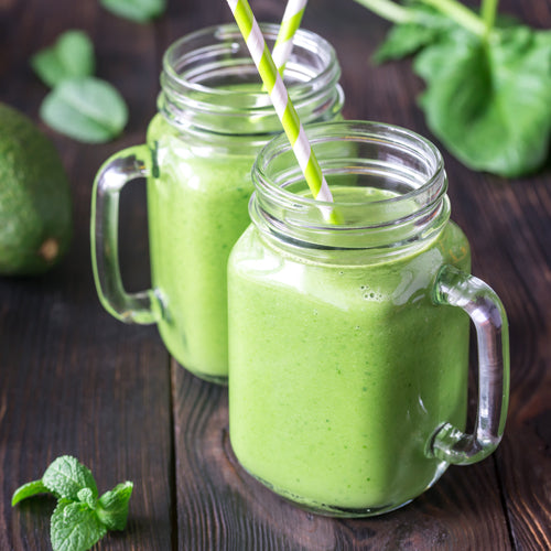 two cups of green smoothie