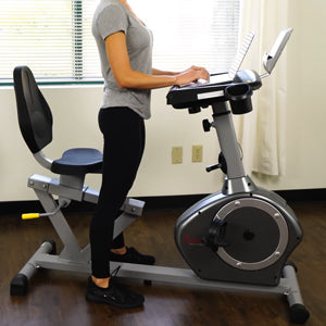 sunny health & fitness magnetic recumbent desk exercise bike