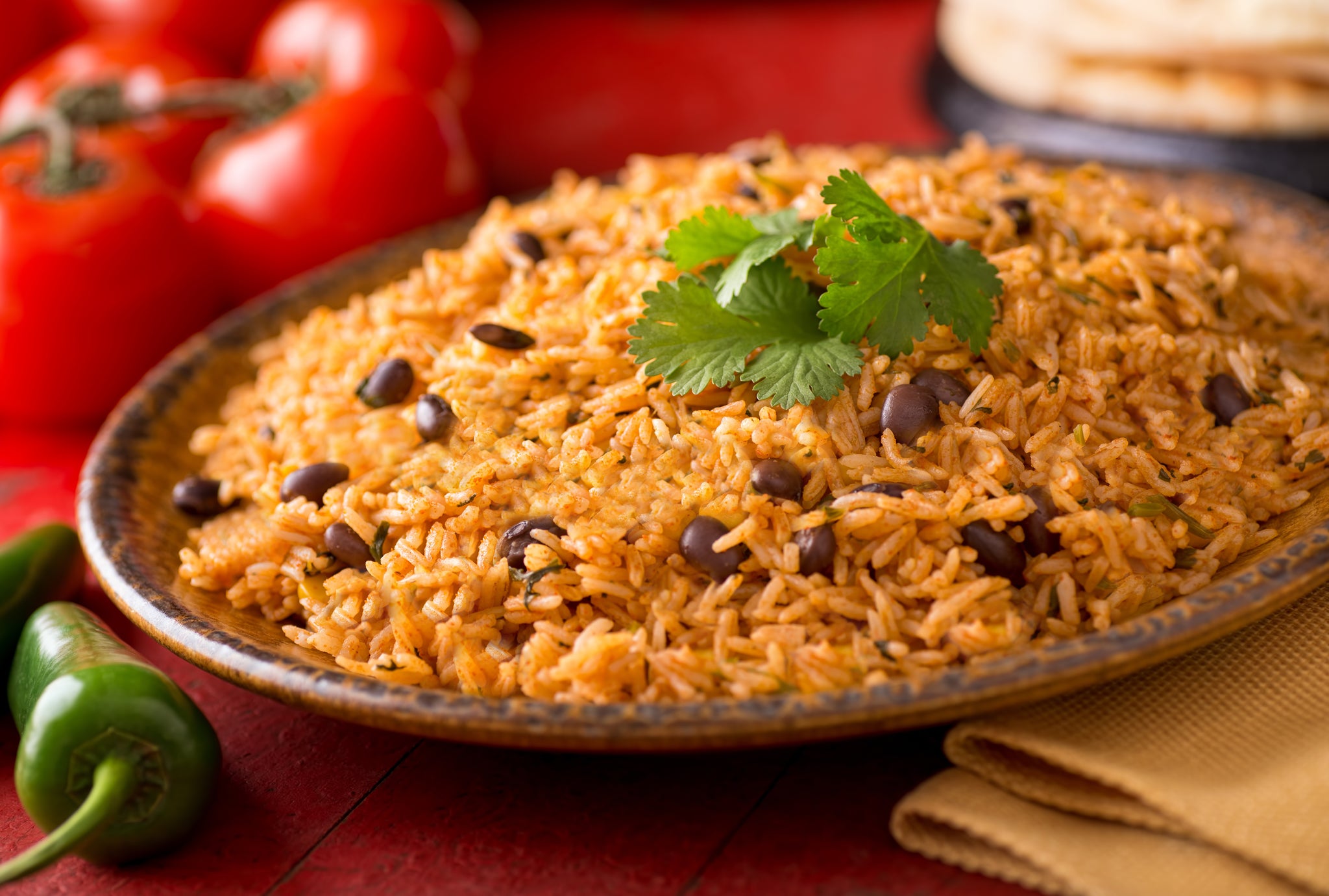 pinto beans and rice in a bowl