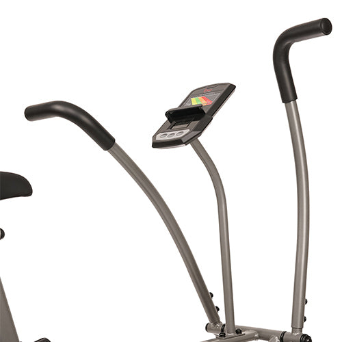 sunny-health-fitness-bikes-motion-air-bike-fan-exercise-bike-unlimited-resistance-tablet-holder-SF-B2916-handlebar