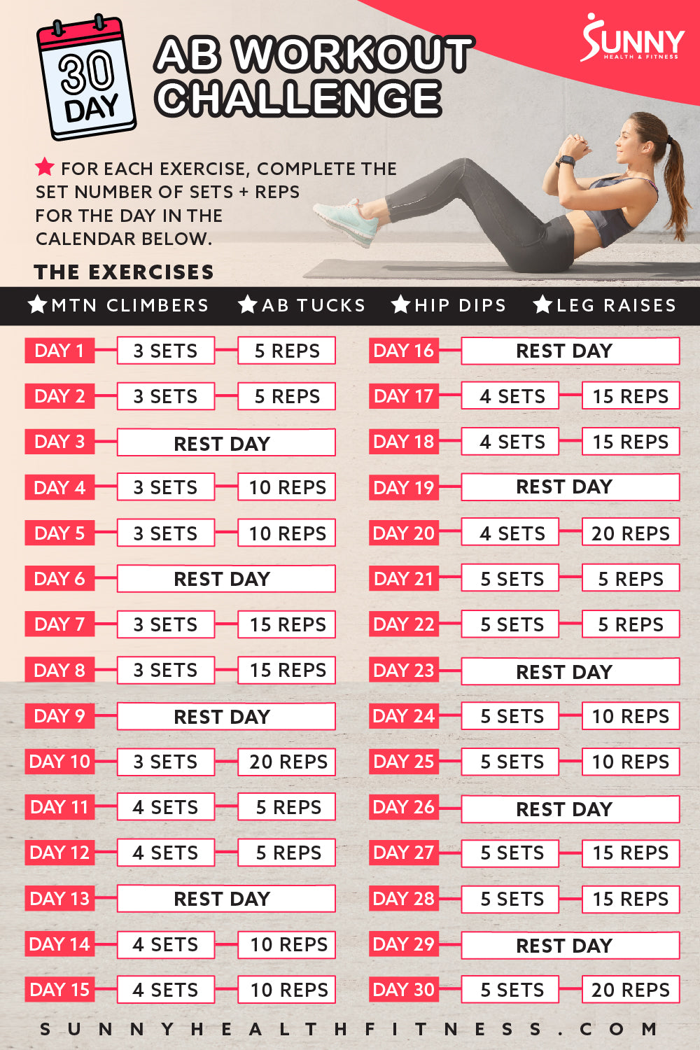 30 Day Sit-up Challenge!!  30 day fitness, Workout challenge, 30 day  workout challenge