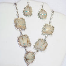 Load image into Gallery viewer, Sterling Silver with Boulder Turquoise Stones Necklace with Earrings
