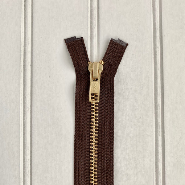 Brass Zipper YKK Brown