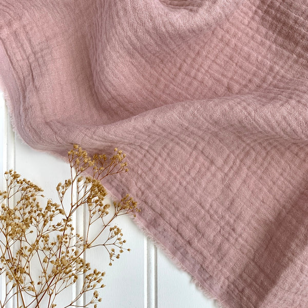 Organic Cotton Double Gauze - Dusty Rose – Maker's Fabric