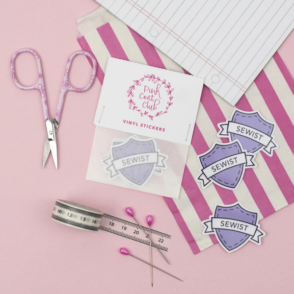 Pink Coat Club - SEWING INJURY Sticker Pink – Maker's Fabric