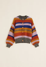 Load image into Gallery viewer, Nancybird Inala chunky cotton striped cardigan with bell sleeves.