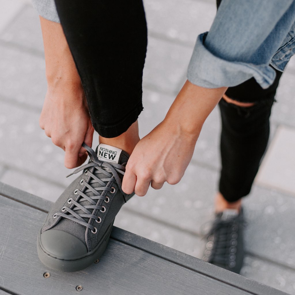 Women's Grey Canvas Low Top Sneaker - Nothing New®